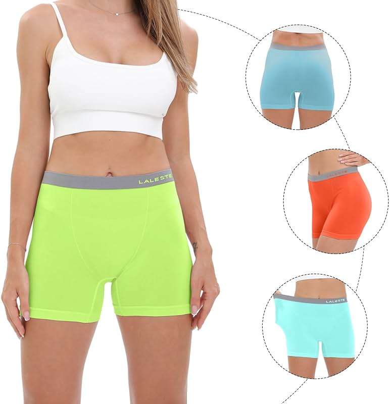 LALESTE Women's Cotton Boxer Briefs 3" Inseam Underwear Boy Shorts Panties 5 Pack - Image 2