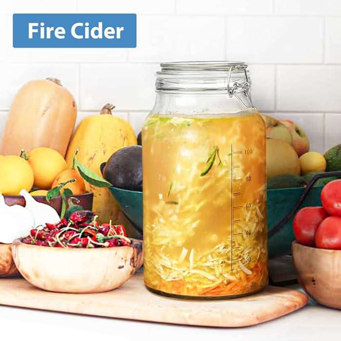 1 Gallon Super Wide Mouth Glass Storage Jars with Airtight Lids and 2 Measurement Marks, Leak Proof Glass Container with Hinged Lids, Large Pickle Jars with Labels and Silicone Gasket, 2 Pack - Image 2