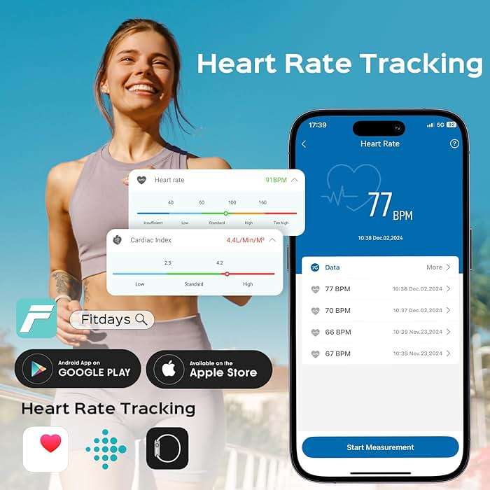 Lepulse Smart Body Fat Scale with Heart Rate, 4.68" Large Display BMI Scale, 20 Body Composition Metrics: Muscle Mass, Body Fat Percentage, Bluetooth Digital Bathroom Scale with App for Home Fitness - Image 8