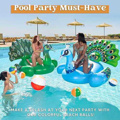 JOYIN 12 Packs 16" Inflatable Beach Balls, Large Rainbow Beach Balls Bulk for Pool Parties, Kids and Adults Summer Pool Party Toys, Beach Toys, Party Favors(16'') - Image 6