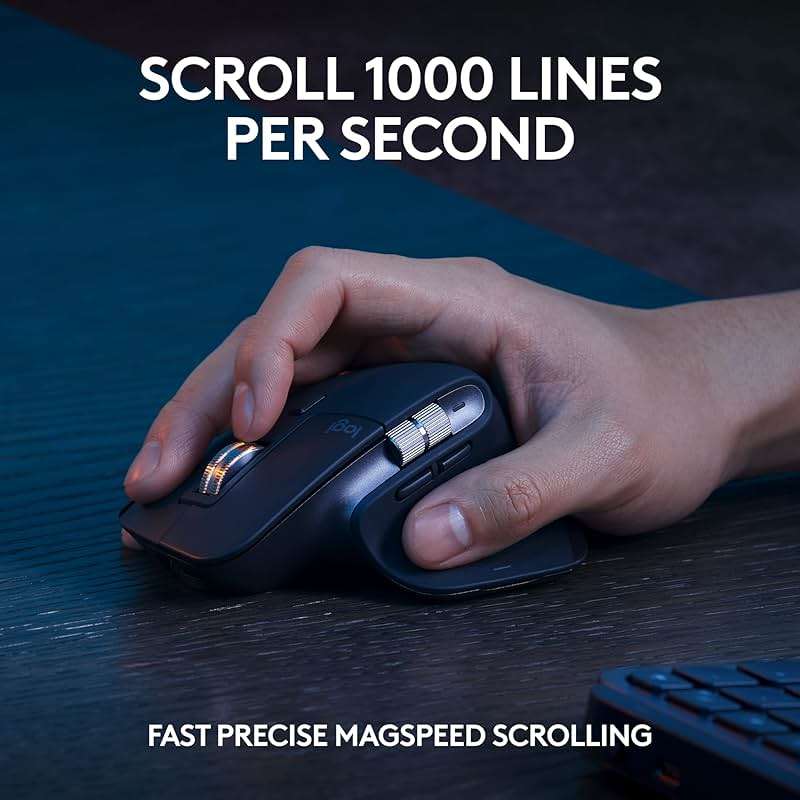 Logitech MX Keys S Combo - Performance Wireless Keyboard and Mouse with Palm Rest, Customizable Illumination, Fast Scrolling, Bluetooth, USB C, for Windows, Linux, Chrome, Mac,Color Graphite. - Image 4