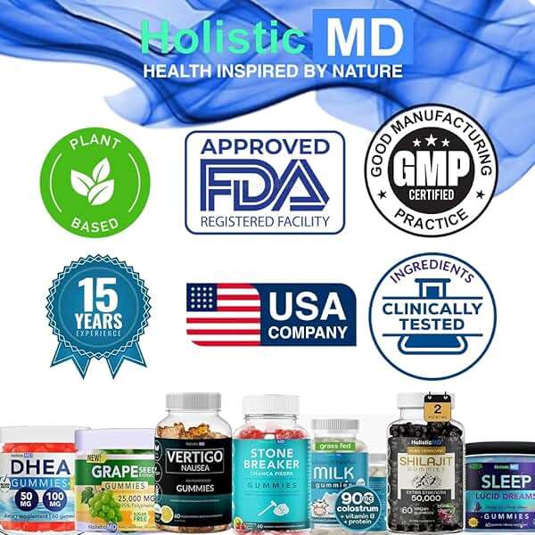 Vertigo relief products clinically studied Kudzu Gingko Astragalus Ginger Black Cohosh & Peony flower | Nausea Vertigo Dizziness Relief | | Plant-Based formula Non GMO | Lemon flavor 60 Gummies - Image 6