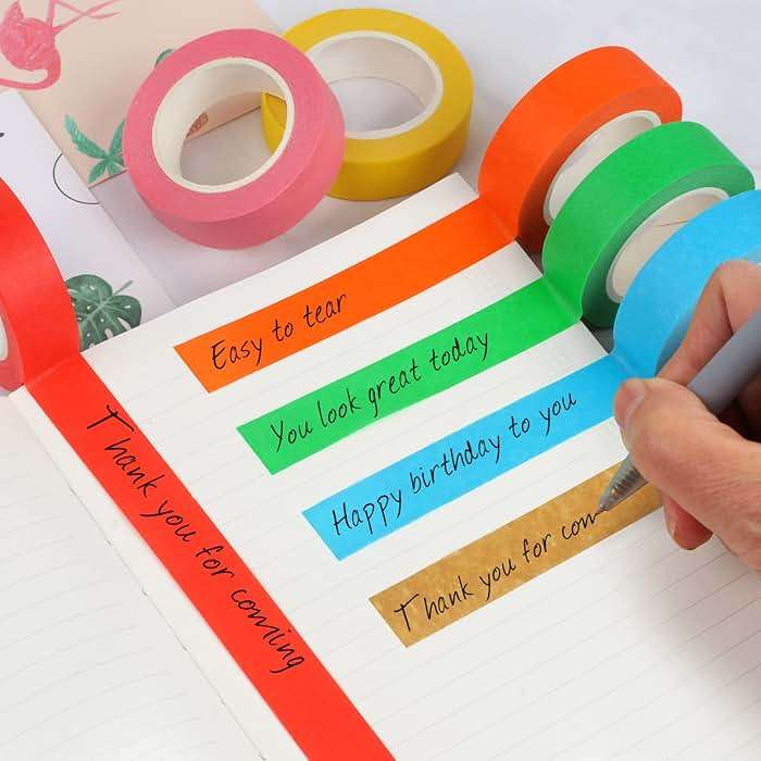 Guirnd 12PCS Colored Masking Tape, Kids Art Supplies, DIY Craft Tape, Colored Tape Rolls, Colored Painters Tape, 1.7cm x 12m (2/3In x 13Yards) - Image 5
