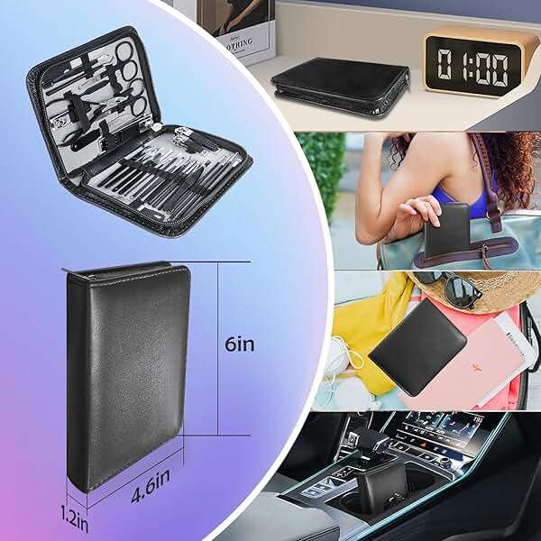 Manicure Pedicure Kit Professional 30pcs Complete Nail Care kit，fingernail and toenail Clippers and Manicure kit for Men with Travel Deluxe Beauty Tools Convenience Set (Black) - Image 6