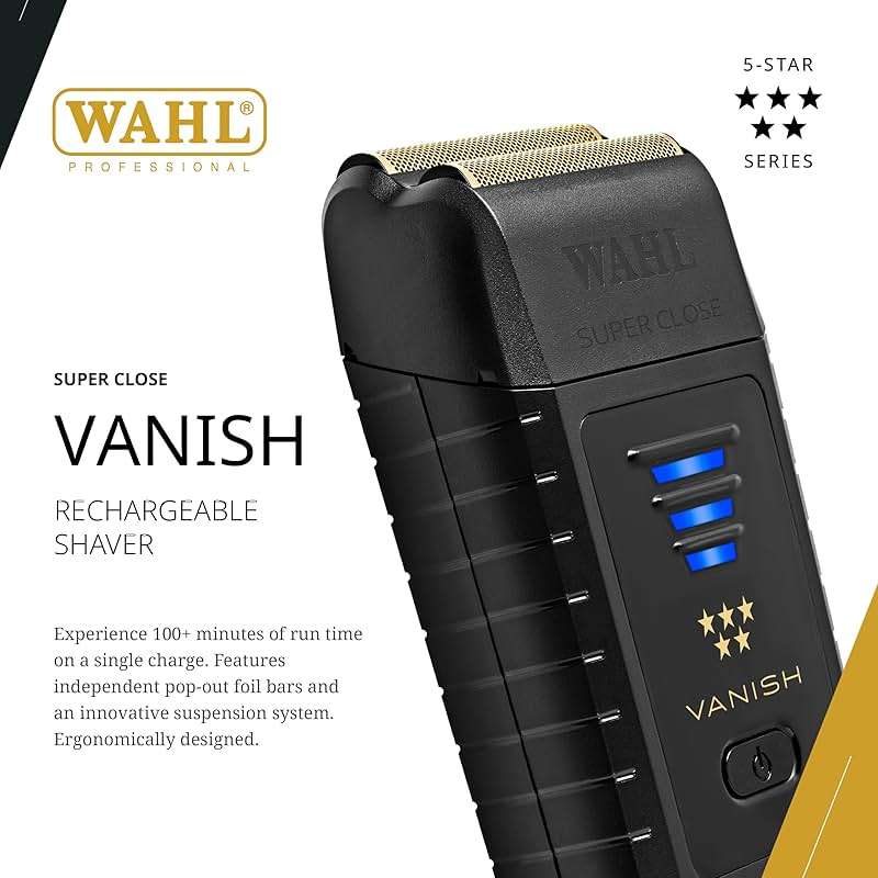 Wahl Professional 5 Star Vanish Shaver, Cordless, Lithium-Ion Battery, Pop-Out Foil Bars, Ergonomic Design, 100+ Minute Runtime - Image 2
