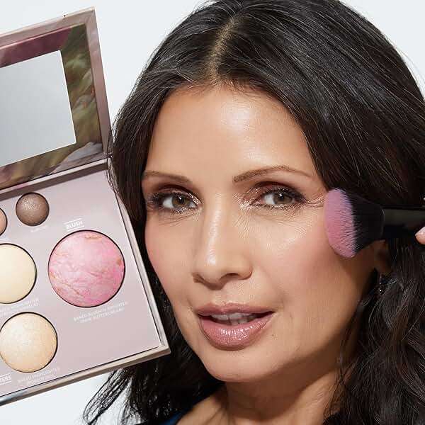 LAURA GELLER NEW YORK Baked Starter Kit: Baked Balance-n-Brighten Powder Foundation, Deep and Best of the Best Palette Blush Bronzer Highlighter Eyeshadow and Retractable Kabuki Brush - Image 4