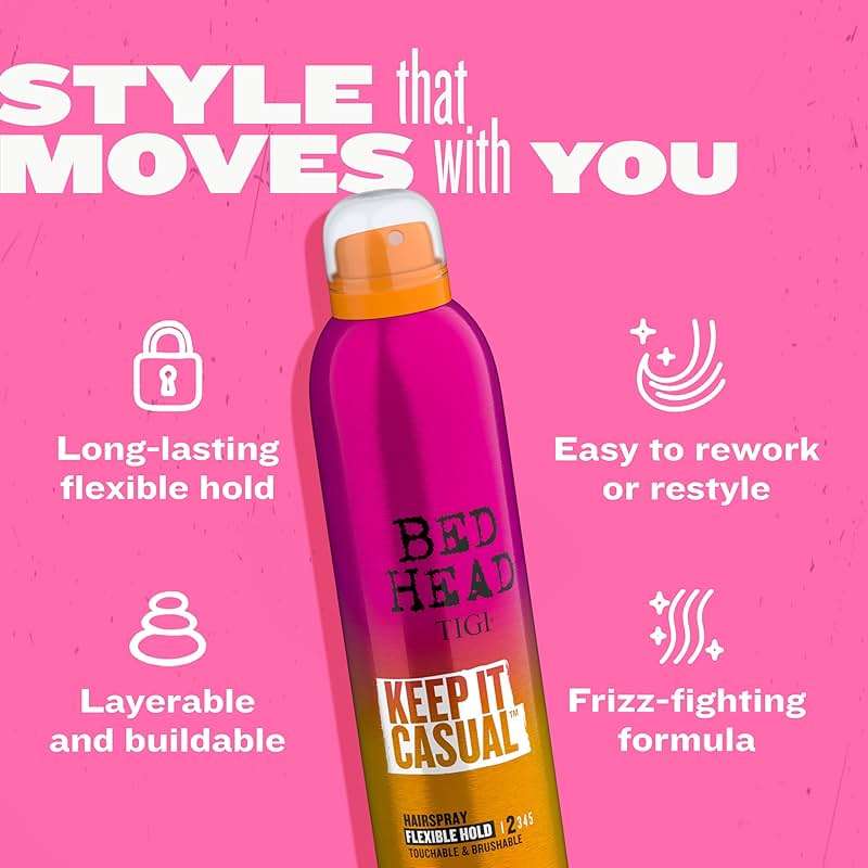 TIGI Bed Head Keep It Casual Hair Spray, Flexible Hold with Brushable Finish for Frizz and Static Control, 9.1 oz - Image 4