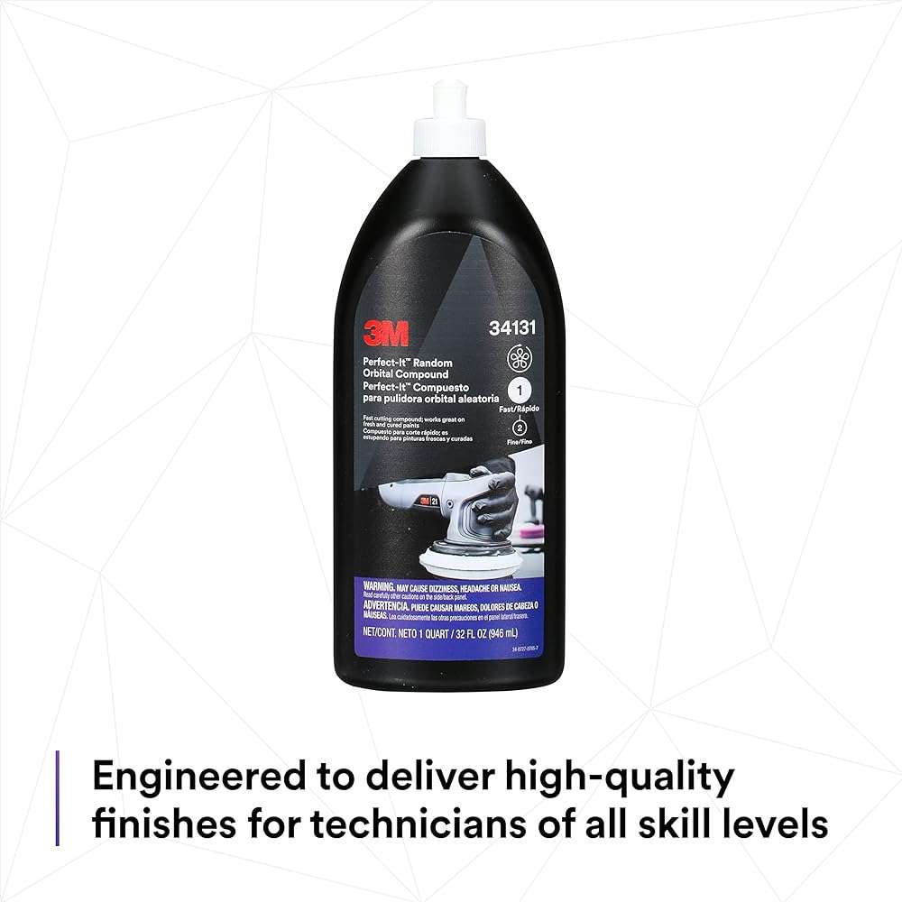3M Perfect-It Random Orbital Compound, 34131, 1 quart, Fast Cutting Compound for Automotive Buffing & Polishing - Image 6