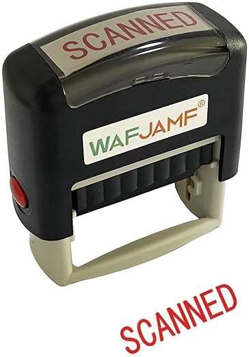 WAFJAMF Scanned Message Stamp Self-Inking Rubber Stamp Office Stamp Red Ink-Medium - Image 1