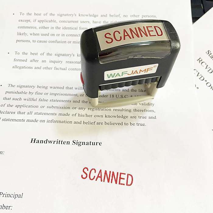 WAFJAMF Scanned Message Stamp Self-Inking Rubber Stamp Office Stamp Red Ink-Medium - Image 3
