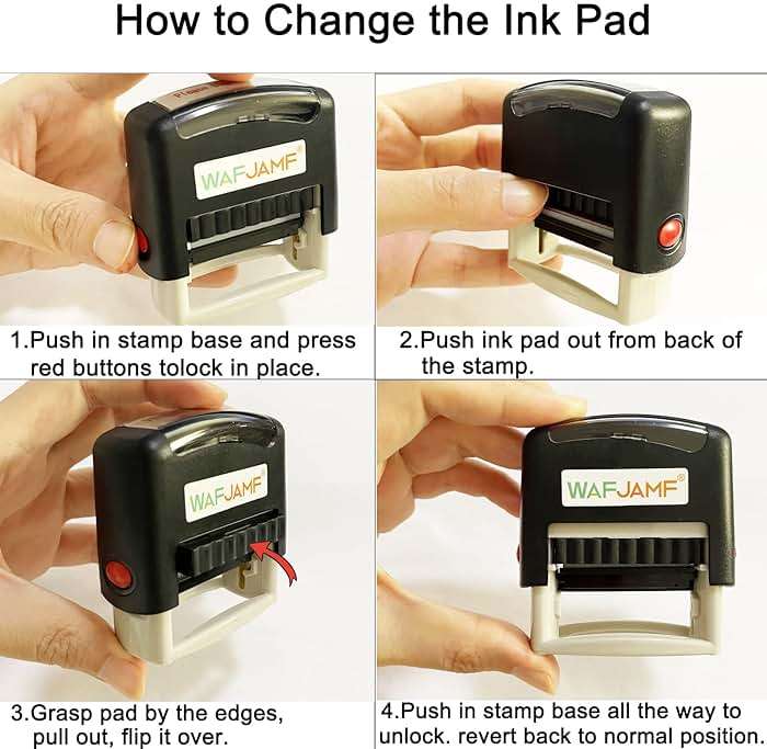 WAFJAMF Scanned Message Stamp Self-Inking Rubber Stamp Office Stamp Red Ink-Medium - Image 4