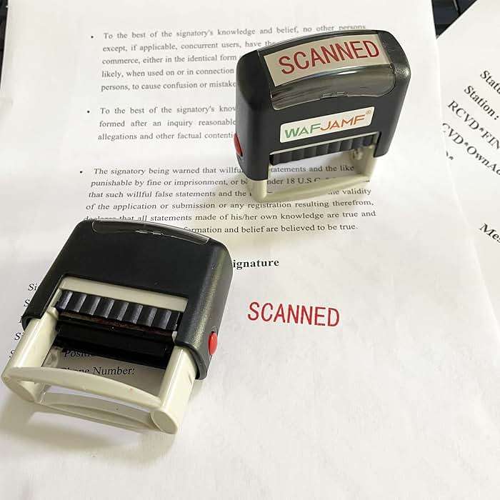 WAFJAMF Scanned Message Stamp Self-Inking Rubber Stamp Office Stamp Red Ink-Medium - Image 6