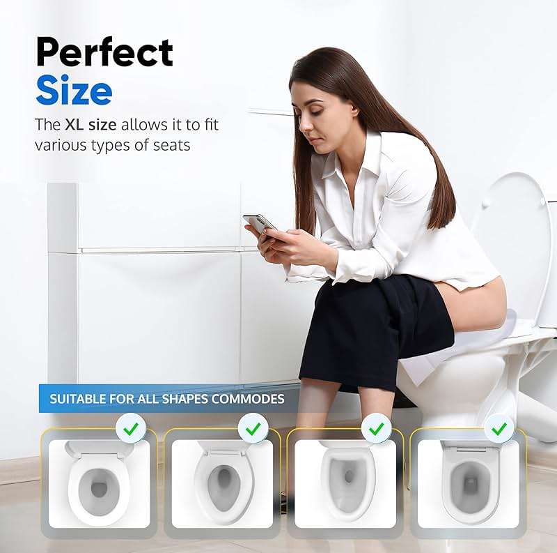 Traletry Toilet Seat Covers Disposable Flushable Travel Pack of 100, XL Biodegradable Paper Toilet Seat Covers for Adults & Kids, Public Restroom, Airplane & Camping Travel Essentials - Image 4