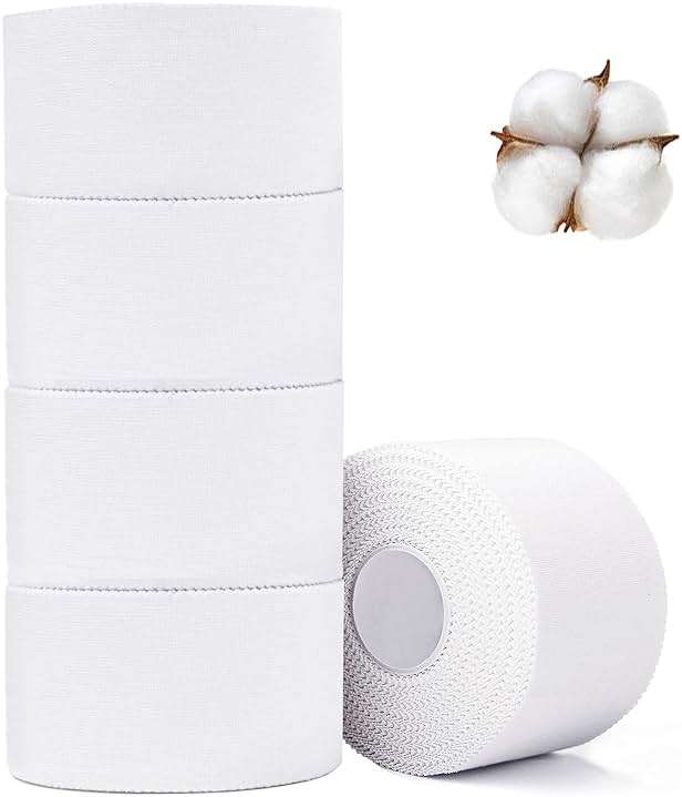 ADMITRY Athletic Tape,5 Pack White Sports Tape,Very Strong No Sticky Residue Wrist Ankle Tape for Gymnastics Boxing Lacrosse Climbing Hockey Bat - Image 8