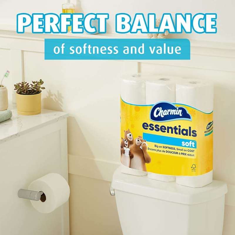 Charmin Essentials Soft Toilet Paper, 9 Mega Rolls = 36 Regular Rolls - Image 4