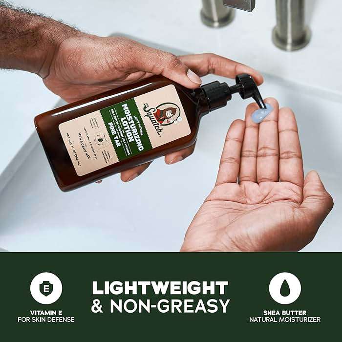 Dr. Squatch Natural Hand and Body Lotion for Men - Made with Shea Butter, Coconut Oil, Vitamin E for 24-Hr Moisturization - Pine Tar (10 fl oz, 2-Pack) - Image 3
