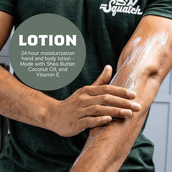 Dr. Squatch Natural Hand and Body Lotion for Men - Made with Shea Butter, Coconut Oil, Vitamin E for 24-Hr Moisturization - Pine Tar (10 fl oz, 2-Pack) - Image 5