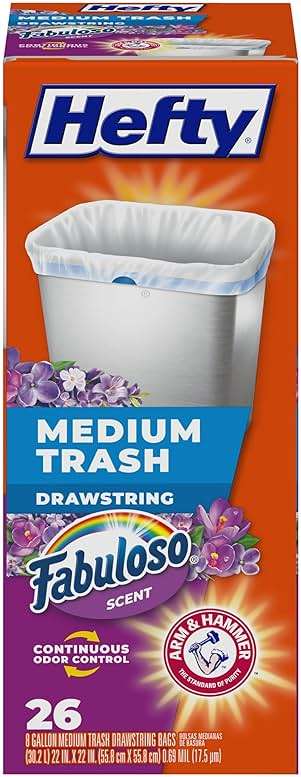 Hefty Medium Trash Bags, Fabuloso Scent, 8 Gallon, 26 Count - Image 1