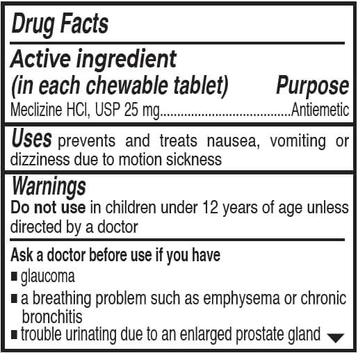 Rising Health Motion Relief and Nausea - Meclizine HCL 25mg - Antiemetic, Motion Relief Chewable Tablets (100) - Image 5