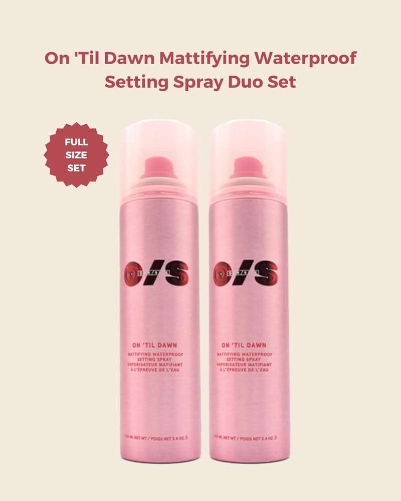 One Size On 'Til Dawn Setting Spray Duo Mattifying Waterproof Setting Spray Duo Holiday Gift Set, Clear - Image 2