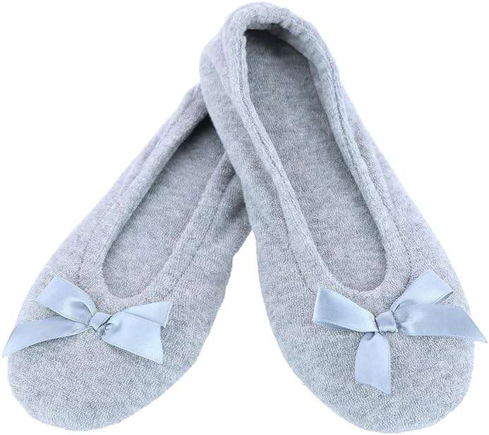 CTM Women's Terry Ballerina Slipper House Shoe - Image 2