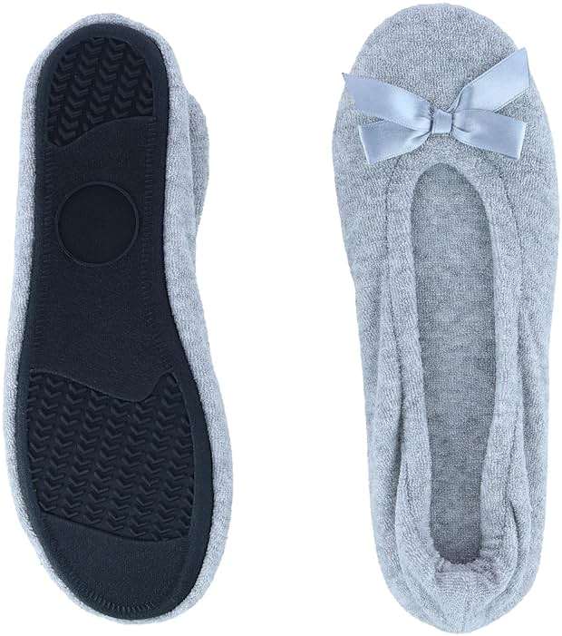 CTM Women's Terry Ballerina Slipper House Shoe - Image 3