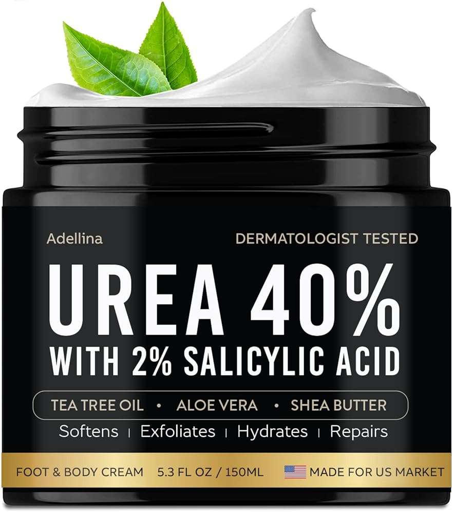 Adellina Urea Cream 40 Percent for Feet Maximum Strength, Urea Foot Cream for Dry Cracked Heels Feet Knees Elbows, 40% Urea Foot Repair Lotion 5.3 OZ - Image 1