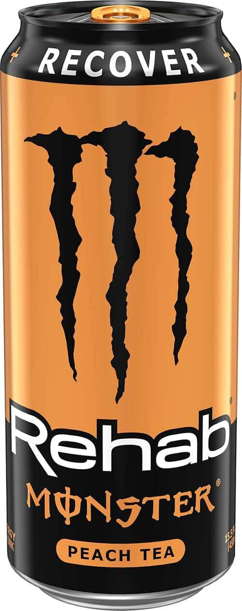 Monster Rehab Peach Tea + Energy, Energy Drink, 15.5 Ounce | Energy Iced Tea, Pack of 15 - Image 4