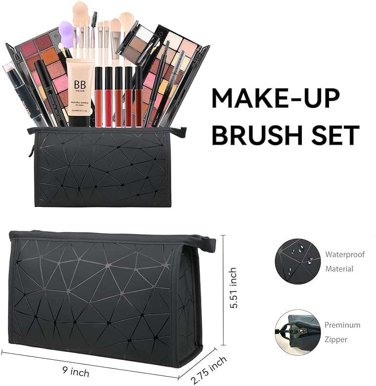 KARUIZI All in One Makeup Gift Set for Women Full Kit for2x14-color eyeshadow palettes,5xlipgloss sets,mascara,eyeliner,eyebrowpowder,eyebrow pencil, foundation, highlighter stick etc - Image 6