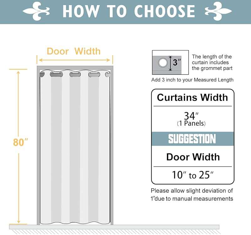 ChrisDowa Blackout Door Curtains for Doorway Privacy, Grommet Closet Curtains for Bedroom Closet Door, Thermal Insulated Temporary Doorway Cover Room Divider Drapes (1 Panel, Dark Grey, 34 x 80 Inch) - Image 2