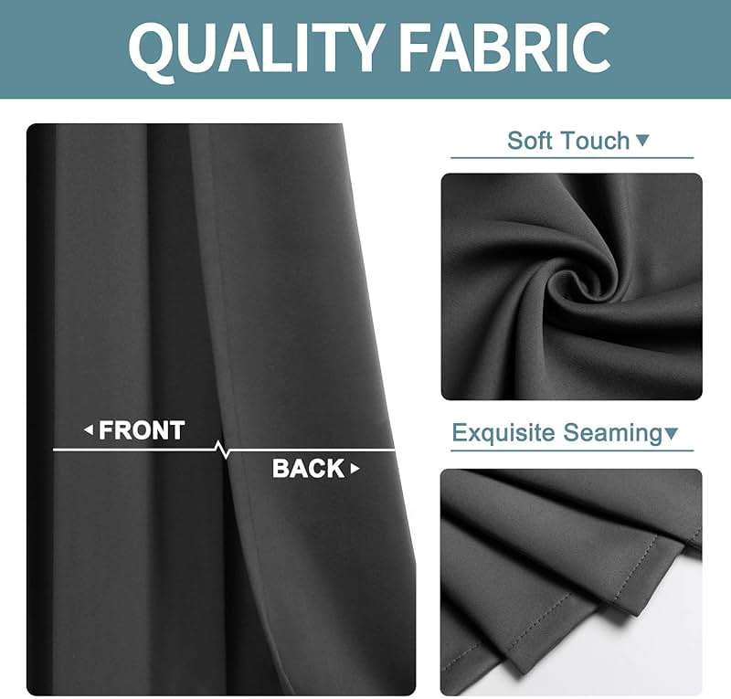 ChrisDowa Blackout Door Curtains for Doorway Privacy, Grommet Closet Curtains for Bedroom Closet Door, Thermal Insulated Temporary Doorway Cover Room Divider Drapes (1 Panel, Dark Grey, 34 x 80 Inch) - Image 6