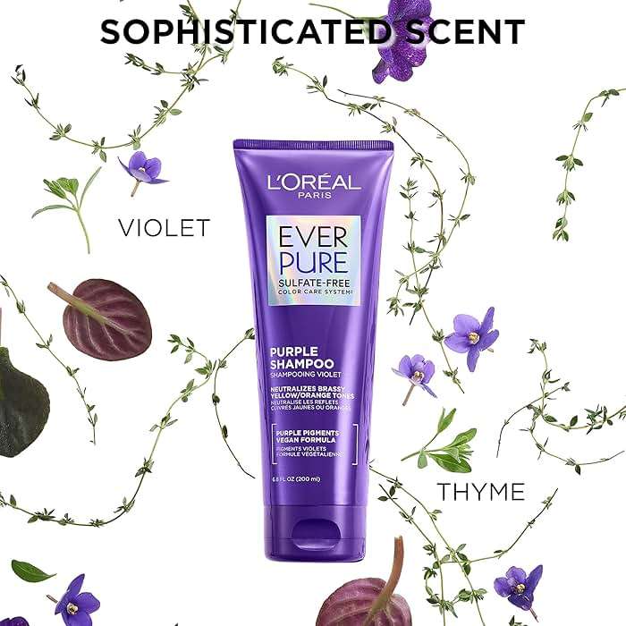 L’Oreal Paris Sulfate Free Brass Toning Purple Shampoo for Blonde, Bleached, Silver, or Brown Highlighted Hair, EverPure, 23 Fl Oz (Packaging May Vary) - Image 5