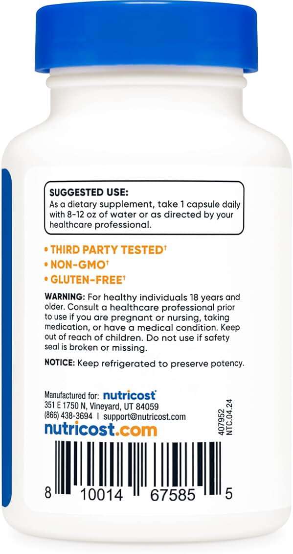 Nutricost Probiotic Complex (10 Billion CFU) 60 Capsules - Acidophilus Plus 9 Other Probiotics, Non-GMO, Gluten Free Supplement - Image 4