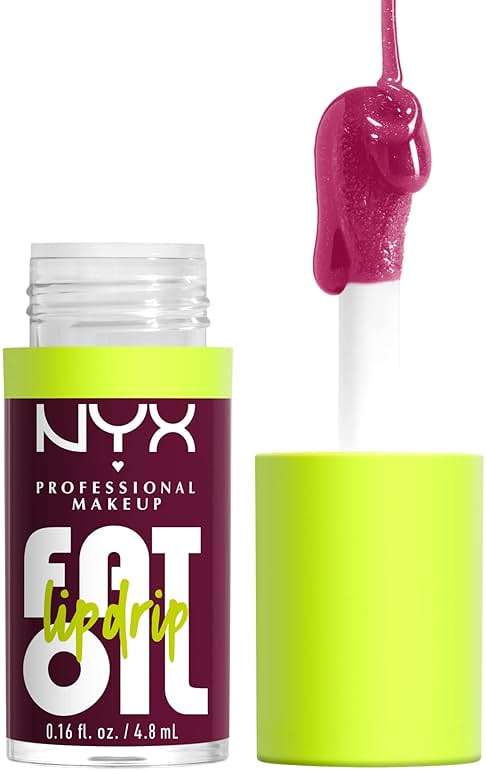 NYX PROFESSIONAL MAKEUP Fat Oil Lip Drip, Moisturizing Lip Oil Gloss, Vegan Tinted Formula, Up to 12 HR Hydration - That's Chic (Deep Berry) - Image 1