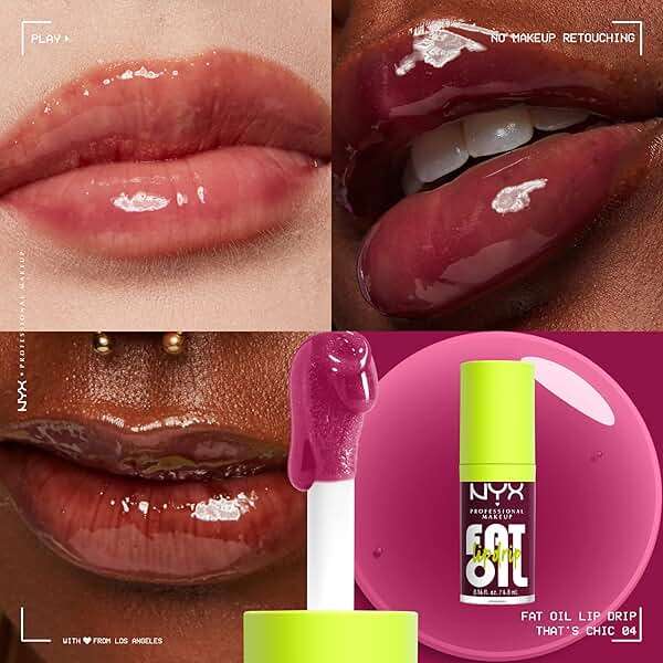 NYX PROFESSIONAL MAKEUP Fat Oil Lip Drip, Moisturizing Lip Oil Gloss, Vegan Tinted Formula, Up to 12 HR Hydration - That's Chic (Deep Berry) - Image 2