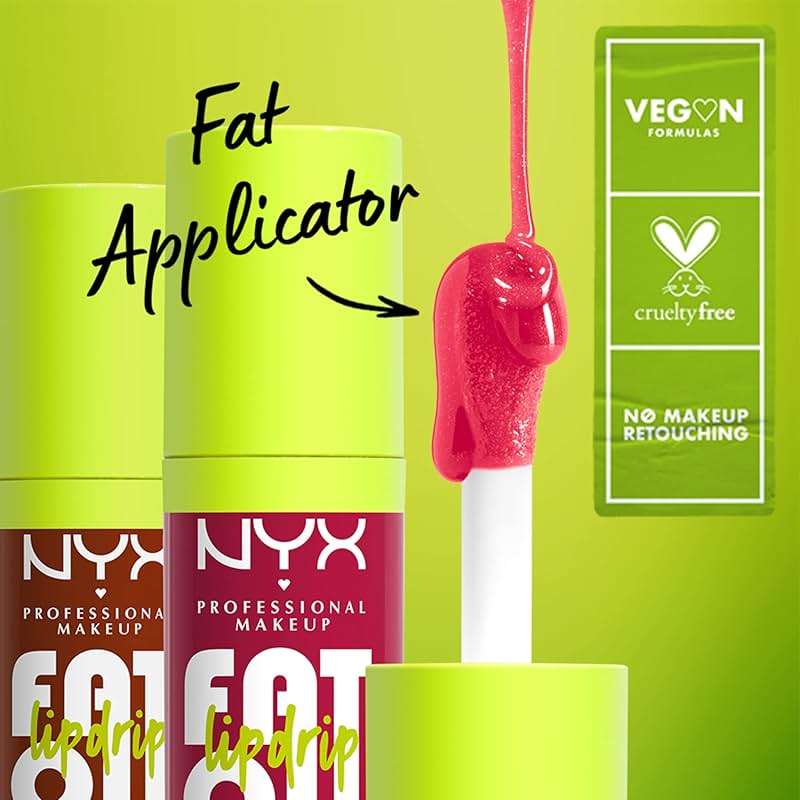 NYX PROFESSIONAL MAKEUP Fat Oil Lip Drip, Moisturizing Lip Oil Gloss, Vegan Tinted Formula, Up to 12 HR Hydration - That's Chic (Deep Berry) - Image 5