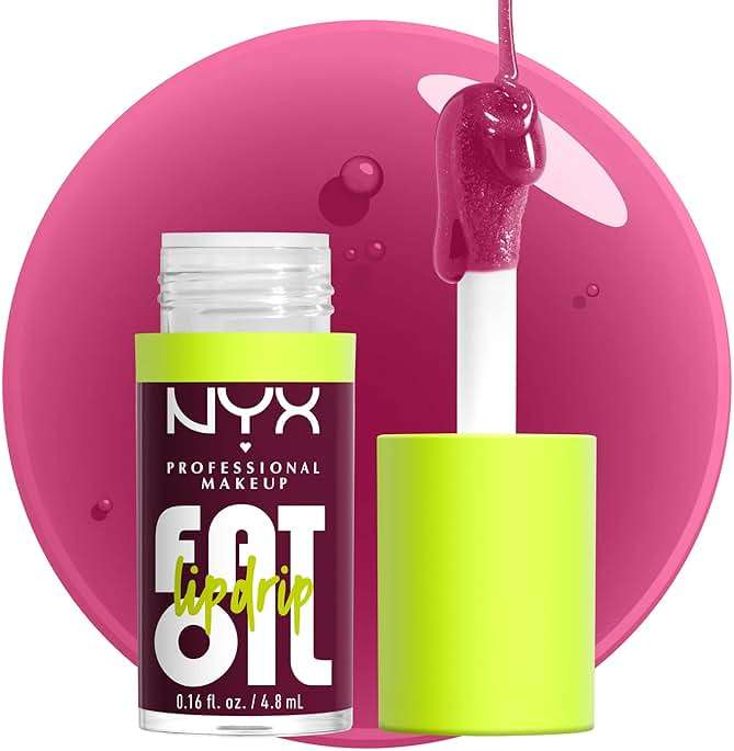 NYX PROFESSIONAL MAKEUP Fat Oil Lip Drip, Moisturizing Lip Oil Gloss, Vegan Tinted Formula, Up to 12 HR Hydration - That's Chic (Deep Berry) - Image 6