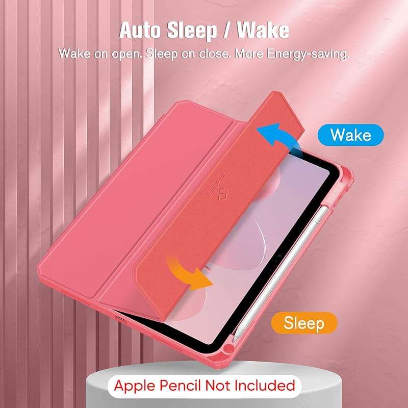 Fintie Hybrid Slim Case for iPad (A16) 11th Generation 11 Inch (2025), iPad 10th Generation 10.9 Inch (2022) - Shockproof Cover with Clear Transparent Back Shell & Pencil Holder, Pink - Image 3