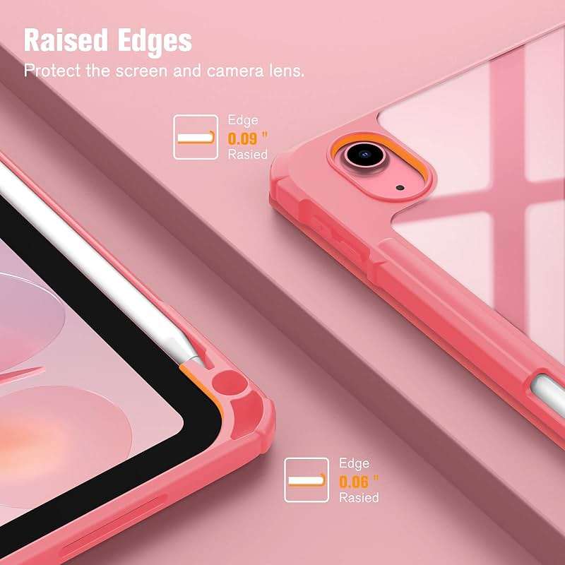 Fintie Hybrid Slim Case for iPad (A16) 11th Generation 11 Inch (2025), iPad 10th Generation 10.9 Inch (2022) - Shockproof Cover with Clear Transparent Back Shell & Pencil Holder, Pink - Image 7