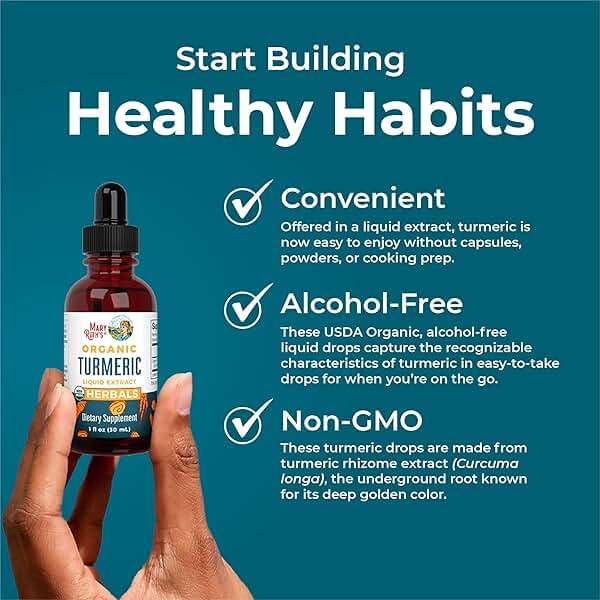 MARYRUTH'S Organics Organic Turmeric Liquid Extract | Sugar Free | USDA Organic | Organic Turmeric Supplement | Non-GMO | Gluten Free | Vegan | Alcohol-Free Tincture | 1 Fl Oz - Image 5