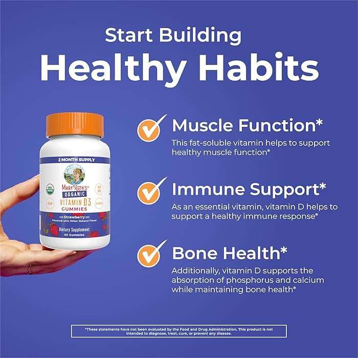 MARYRUTH'S Organic Vitamin D3 Gummies | 1000 IU | USDA Organic | Immune Support| Bone Health | Muscle Function | for Adults & Kids Ages 2+ | Vegan | Gluten Free | 2 Month Supply | 60 Count - Image 5