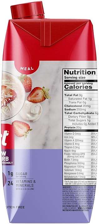 SlimFast Protein Shake, Strawberry- 20g Protein, Meal Replacement Shake Ready to Drink, High Protein with Low Carb and Low Sugar, 24 Vitamins and Minerals, 12 Count (Pack of 1) (Packaging May Vary) - Image 9