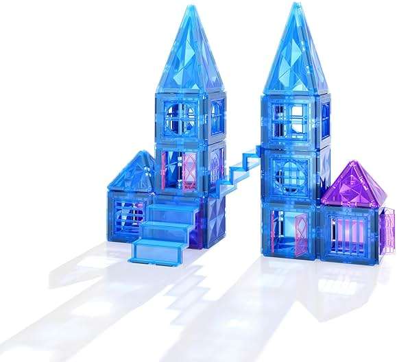 Diamond Magnetic Building Blocks for Kids - Princess Castle Magnetic Tiles Toys for 3-8 Year Old Girls & Boys - 3 4 5 6 Year Old Girl Birthday Xmas Gifts - STEM Educational Toys for Creative Play - Image 9