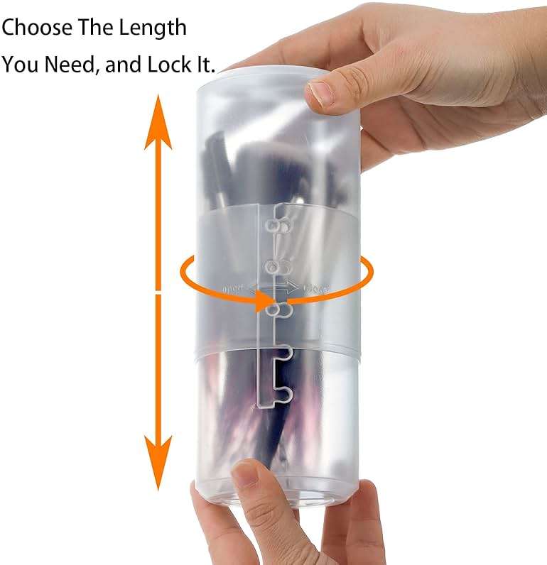TOPZEA 4 Pack Retractable Makeup Brush Holders, Plastic Portable Cosmetic Organizer Travel Makeup Accessories Cups with Lid, Dust-proof Brushes Storage Case for Women, Make-up Artist - Image 4