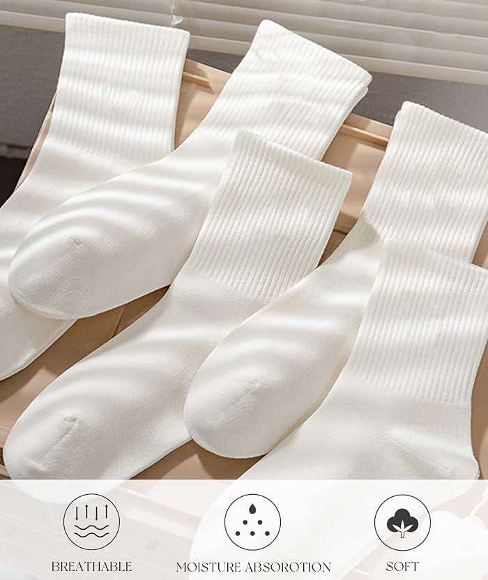 HAVE A TREE 3-6 Pack Womens Crew Lightweight Thin Casual Calf Socks Size 6-11 - Image 3