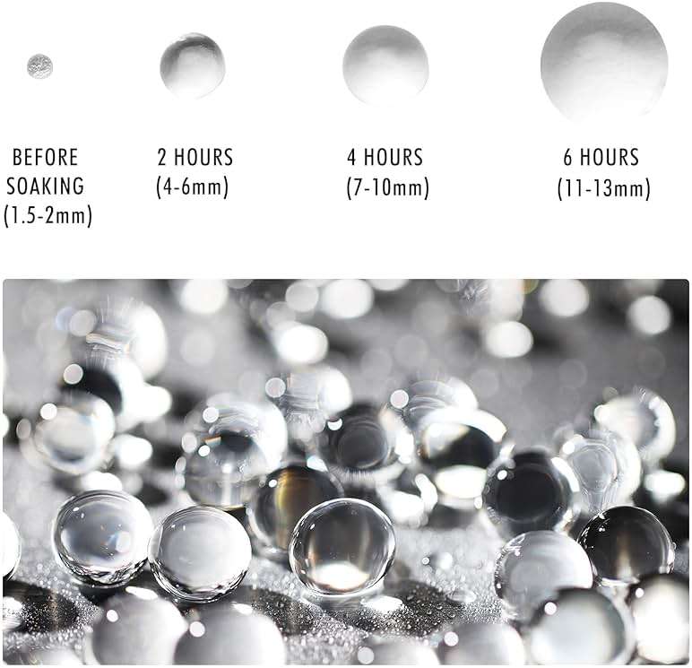 NOTCHIS 70,000 Clear Water Gel Beads for Vases, Transparent Water Gel Beads for Vase Filler, Candles, Wedding Centerpiece Floral Decorations - Image 3