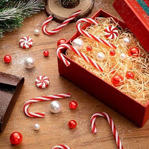 120Pcs Christmas Vase Filler, White and Red Candy Cane Decor, Christmas Floating Vase Fillers for Home Table Centerpieces Decorations - Image 6