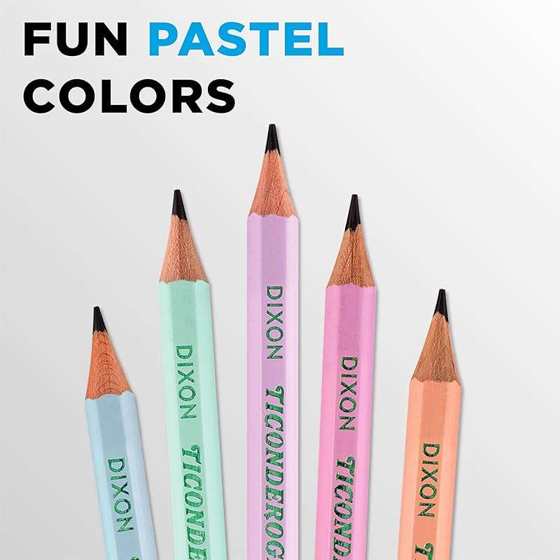 Ticonderoga® Pastel Pencils, 2 Soft, Assorted Colors, Pack Of 10 Pencils - Image 5