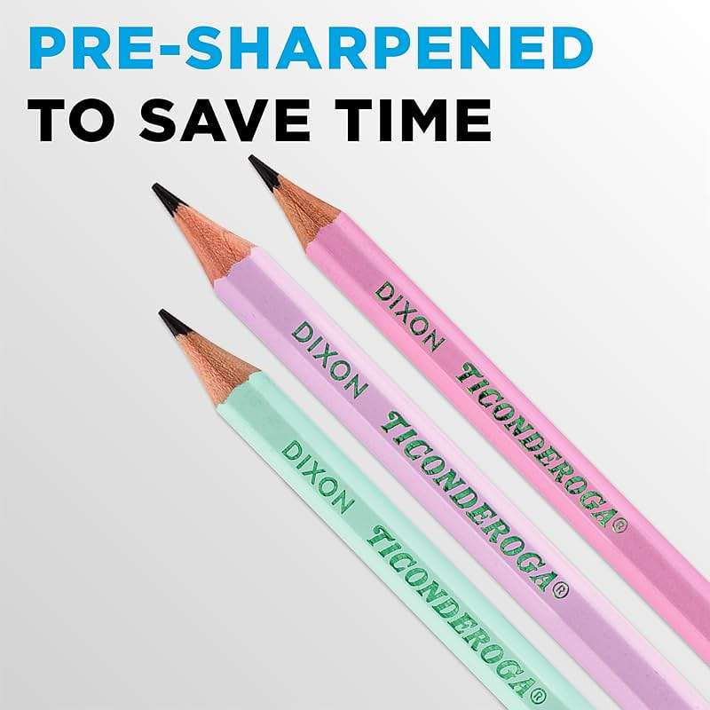 Ticonderoga® Pastel Pencils, 2 Soft, Assorted Colors, Pack Of 10 Pencils - Image 6