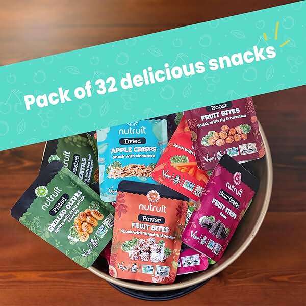 Nutruit Gourmet Healthy Snacks - 32 Pack MEGA Variety Box (12-14 Flavors) - Vegan, Gluten Free, Non-GMO Bulk Snacks - Kosher, High Protein, High Fiber, Plant-Based Healthy Snack - 1.2oz Packs - Image 4